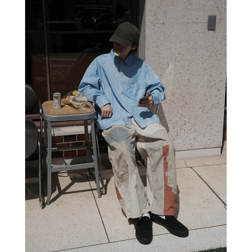 ANACHRONORM REMAKED MIX PANEL WIDE EASY PANTS BEIGE