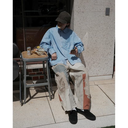 ANACHRONORM REMAKED MIX PANEL WIDE EASY PANTS BEIGE