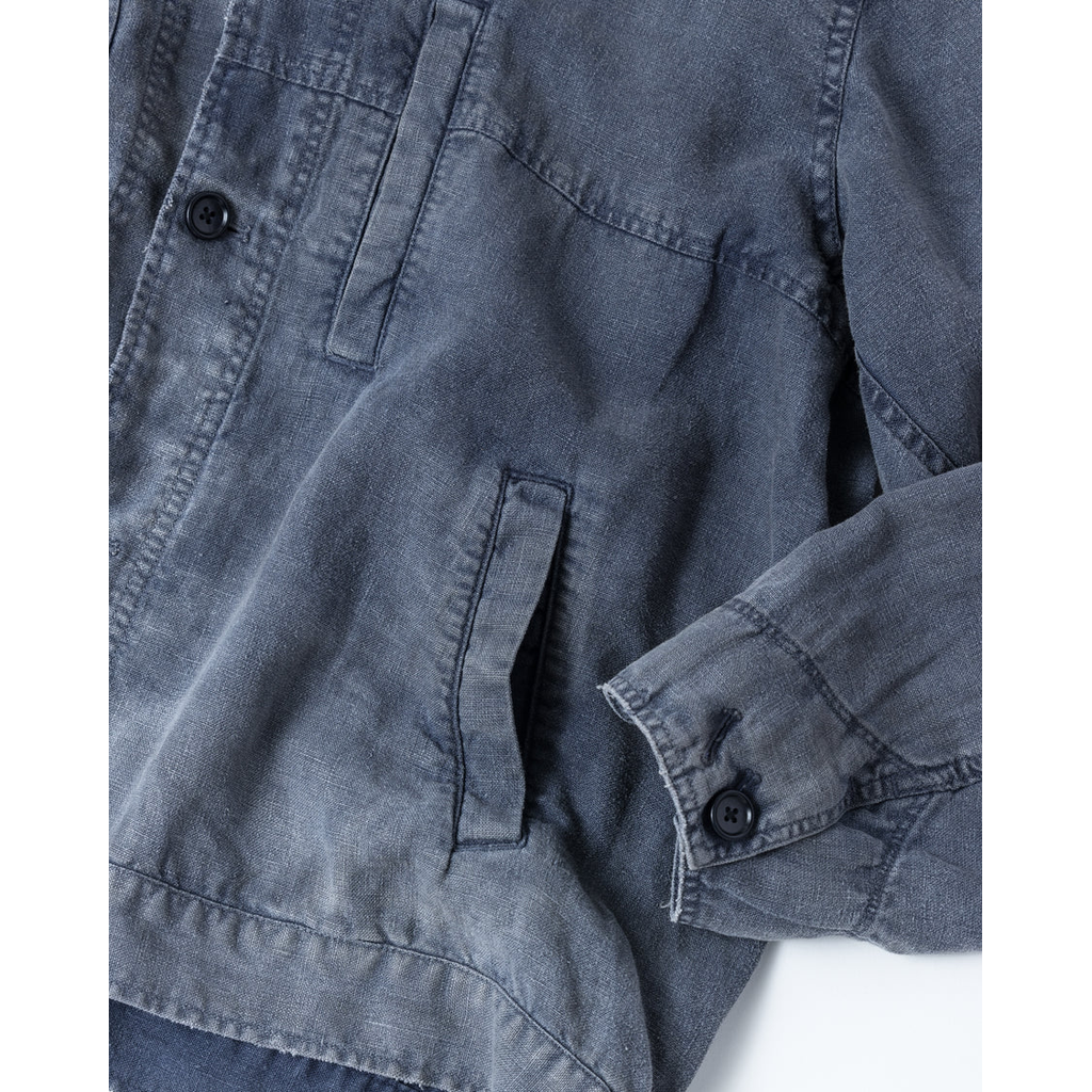 ANACHRONORM  FADED SULFUR DYED LINEN UTILITY JACKET