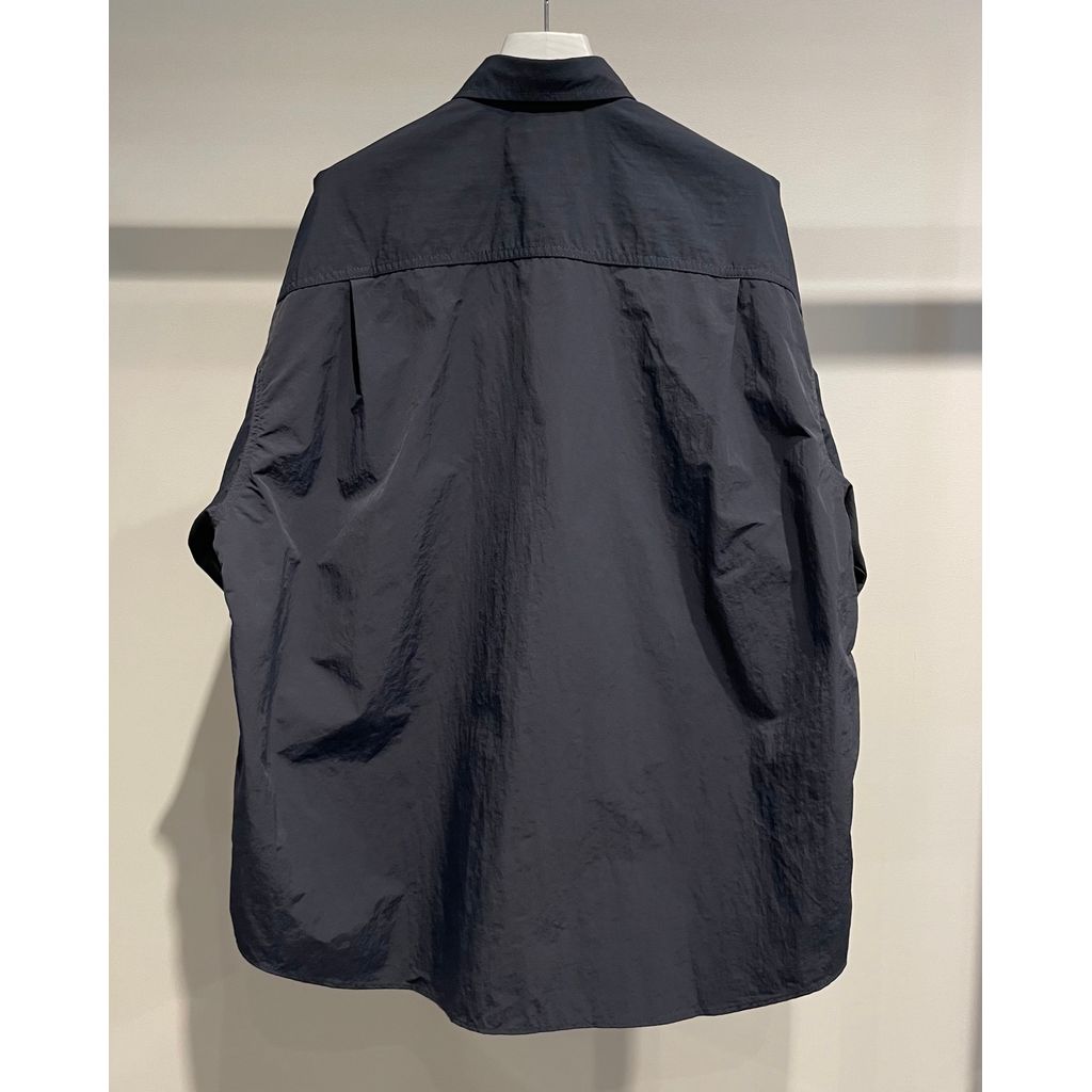 COMME des GARCONS HOMME NYLON TUSSER HALF SLEEVE SHIRT（NAVY）