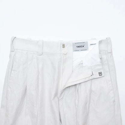 YAECA Chino Cloth Trousers Two Tuck Straight