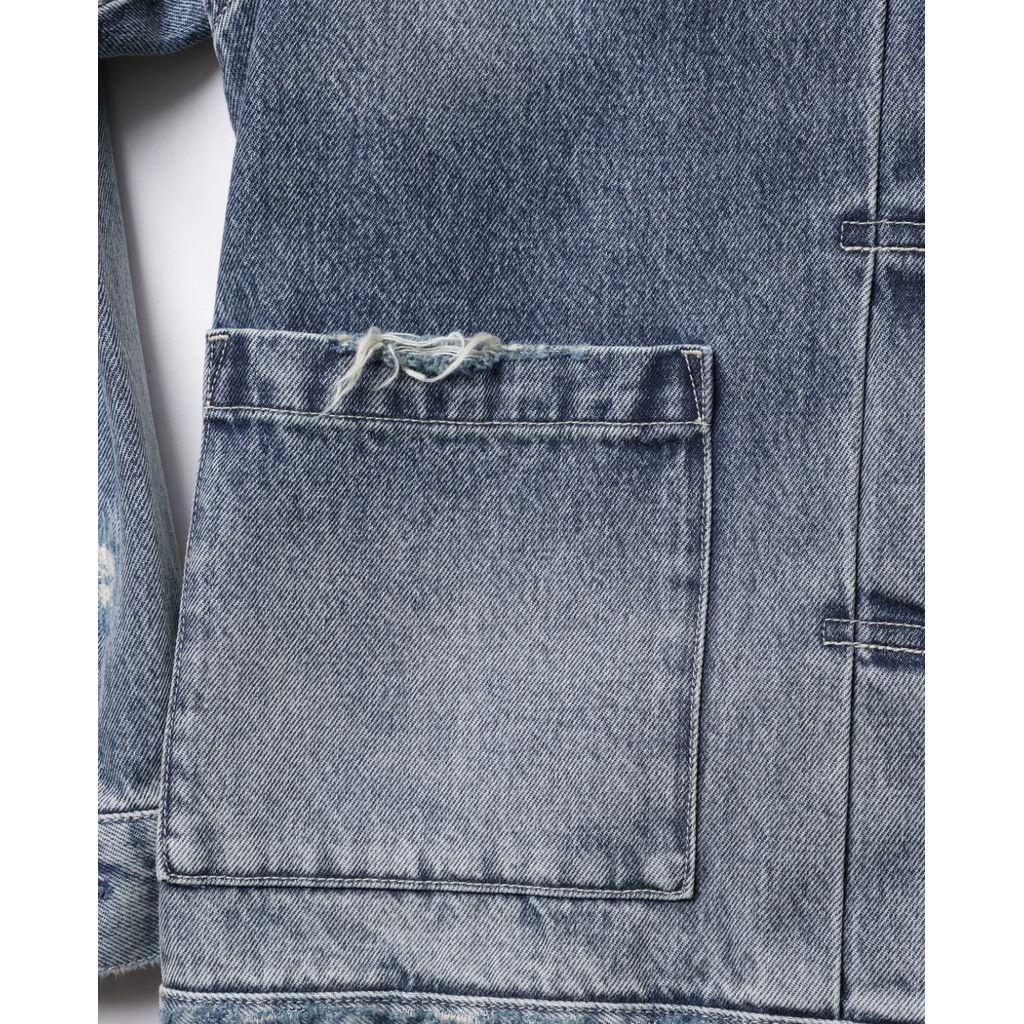 Liberaiders DAMAGED DENIM TRUCKER JACKET