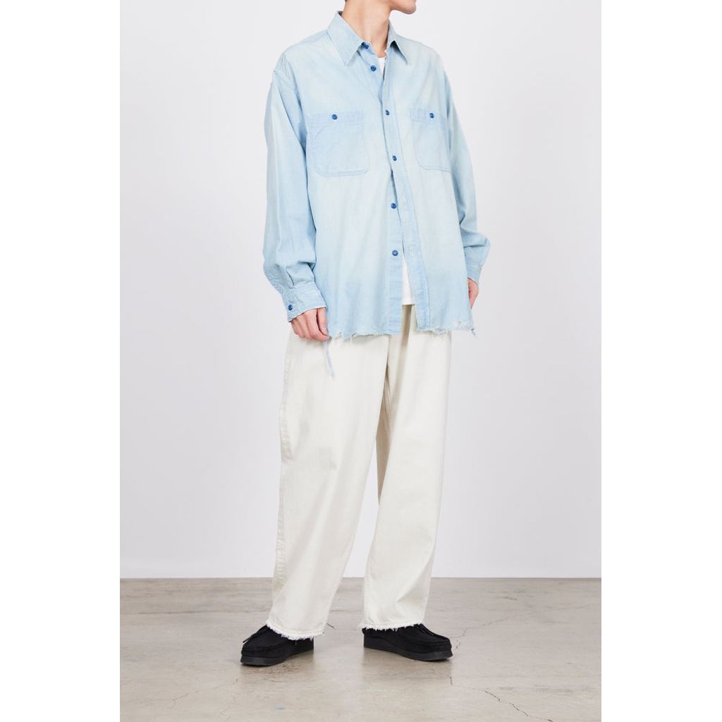 MARKA ORGANIC COTTON CHAMBRAY DAMAGE SHIRT