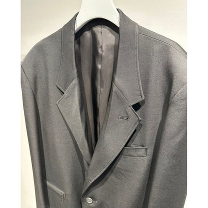 Y's for men WOOL GABARDINE COAT WITH STAND FRONT COLLAR