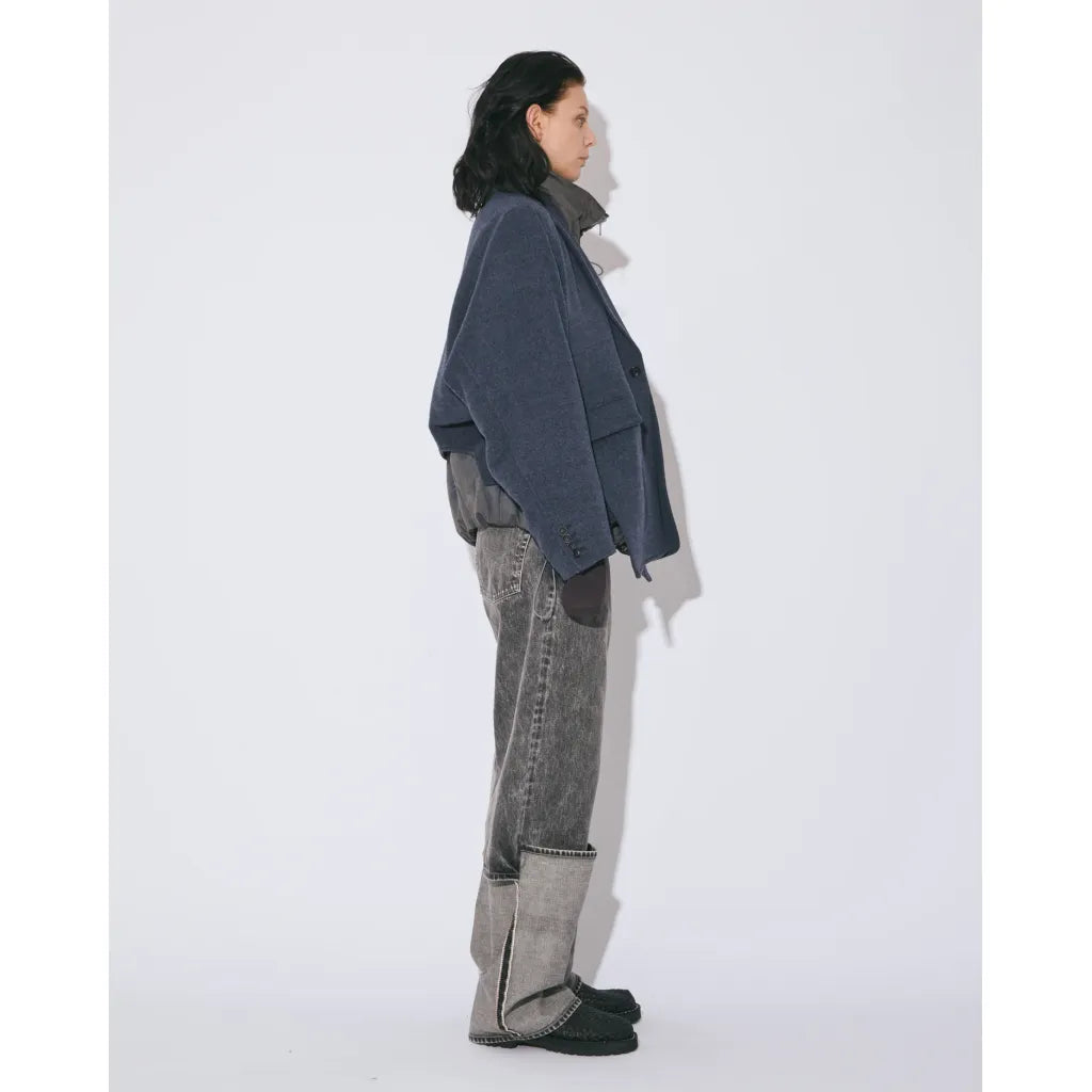 beautiful people selvedge denim flip hem pants blk bleach