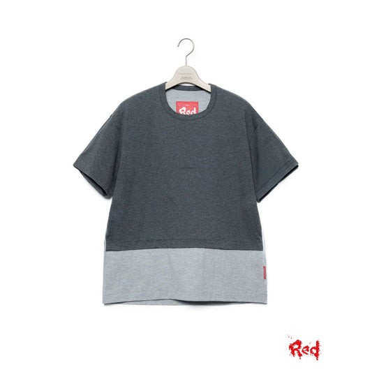 FUMITO GANRYU Red Label  Mantle Tee B - Dark Heather Gr X Heather Gr