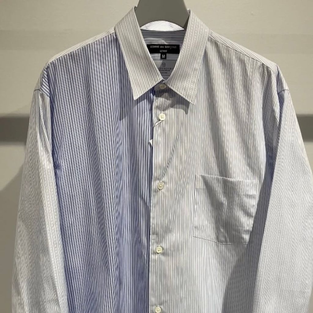 COMME des GARCONS HOMME 綿ストライプ 切換えシャツ
