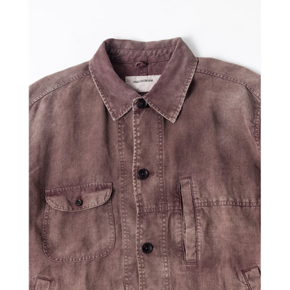 ANACHRONORM  FADED SULFUR DYED LINEN UTILITY JACKET