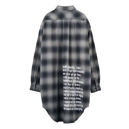 beauty:beast Ombre Check SUPER LONG SHIRT JKT (GRAY CKECK)