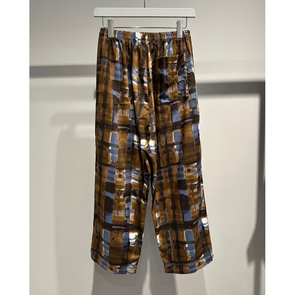 【MADE IN JAPAN】LINEAGE ABSTRACT CHECK EASY PANTS（BROWN）