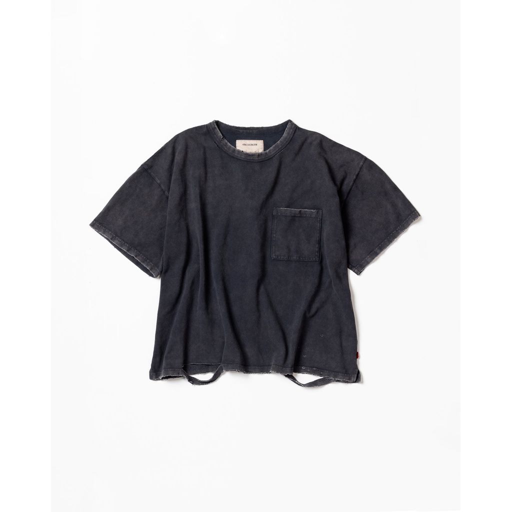 ANACHRONORM MOSS STITCH DAMAGED POCKET S/S T-S