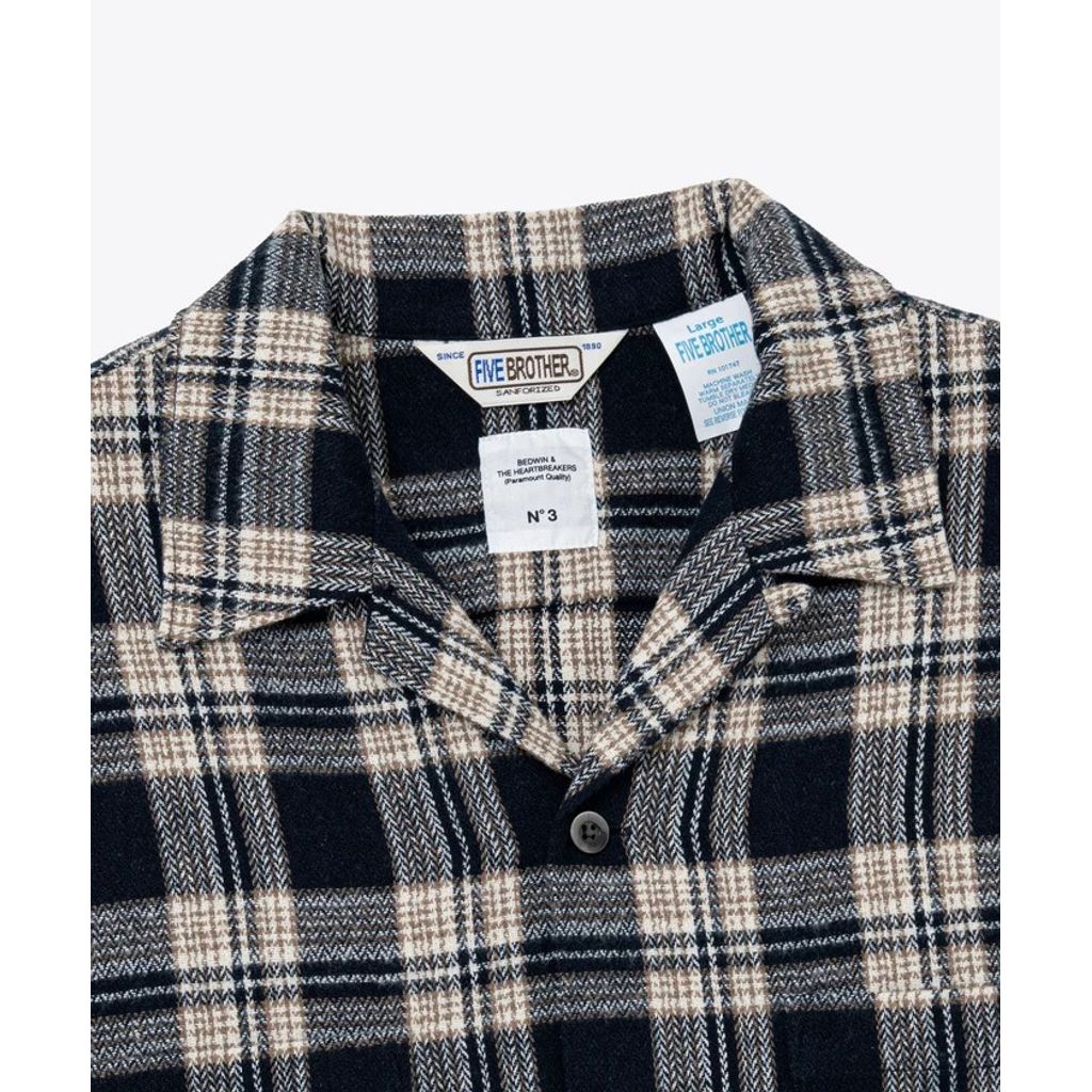 BEDWIN & THE HEARTBREAKERS FIVE BROTHER Ex. L/S CHECK SHIRT "VIN"