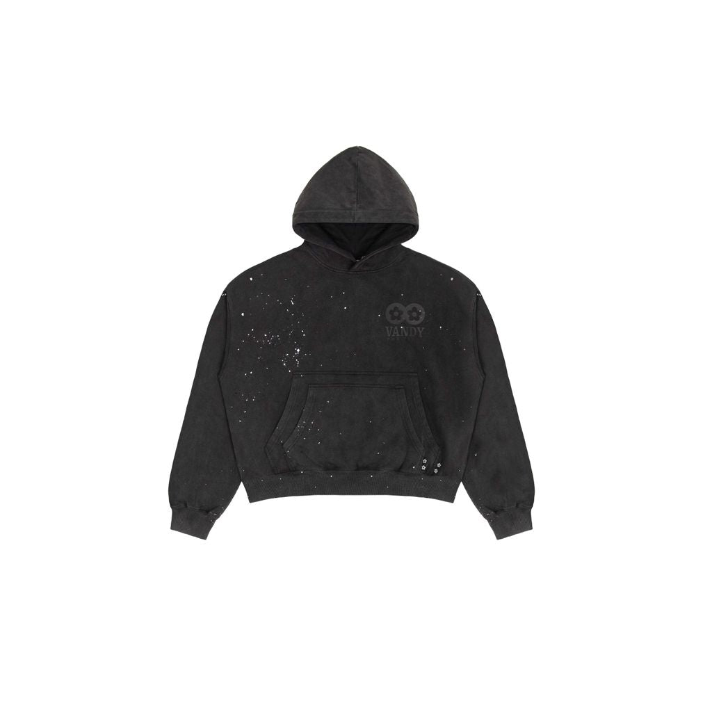 VANDY THE PINK Washed paint Splash Flower Hoodie