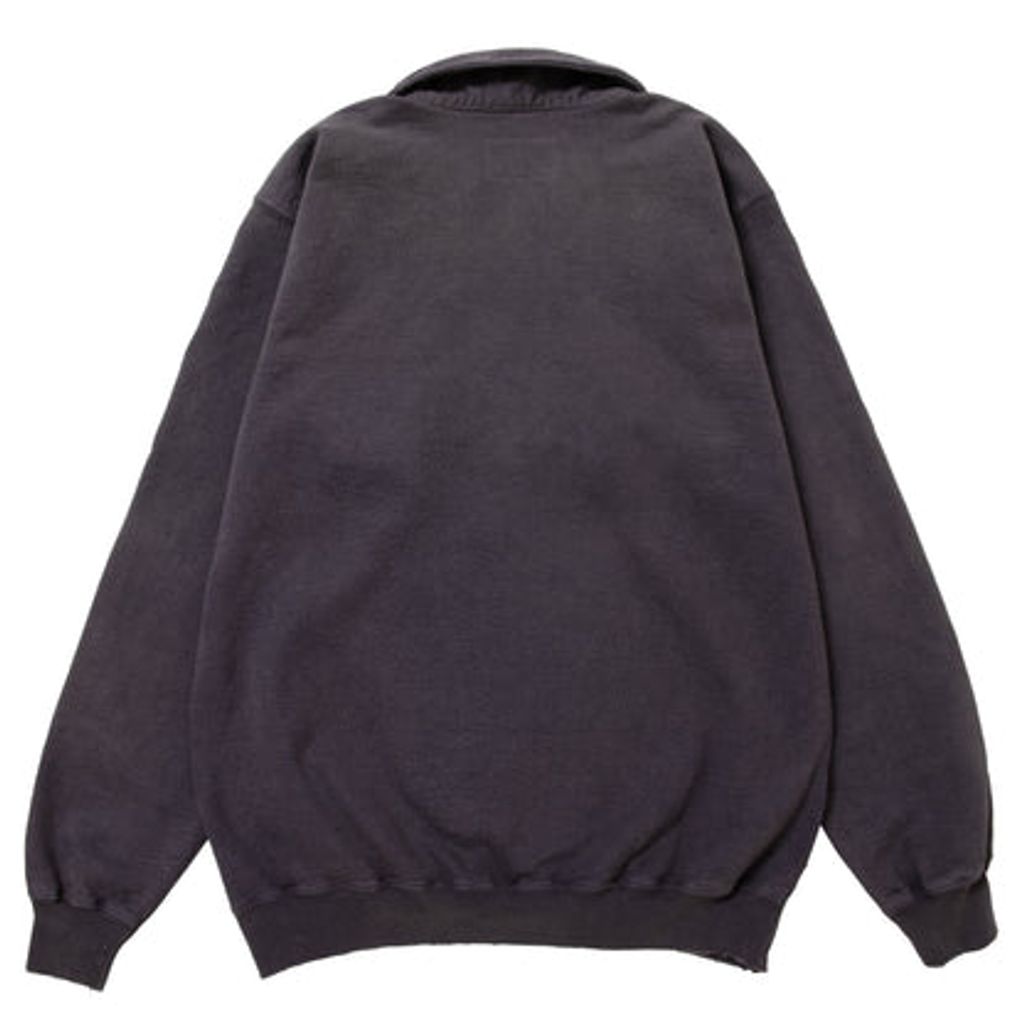 NEXUSVII. DAMAGED LETTERED HALF ZIP SWEAT