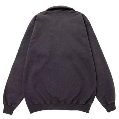NEXUSVII. DAMAGED LETTERED HALF ZIP SWEAT