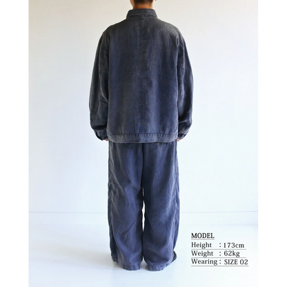 ANACHRONORM  FADED SULFUR DYED LINEN UTILITY JACKET