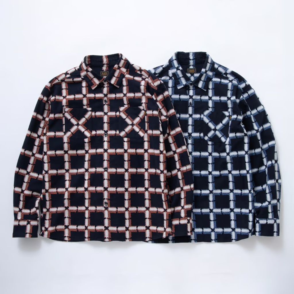 トップス RATS NATIVE PRINT FLANNEL SHIRT RATS NATIVE PRINT FLANNEL SHIRT – MAROON WEBSTORE
