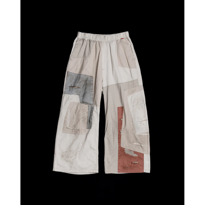ANACHRONORM REMAKED MIX PANEL WIDE EASY PANTS BEIGE