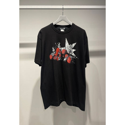 Ground Y  COTTON JERSEY SKULL STRAWBERRY T-SHIRT