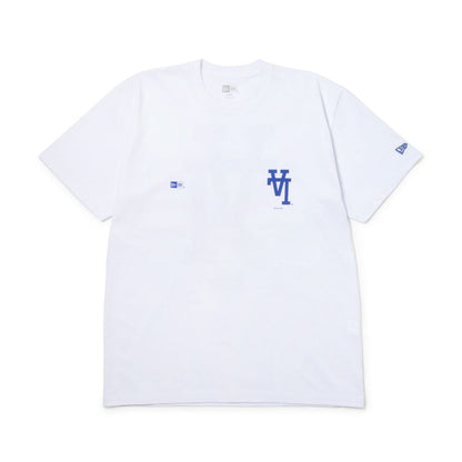NEW ERA  半袖 コットン Tシャツ MLB Upside Down ロサンゼルス・ドジャース ホワイト レギュラーフィット