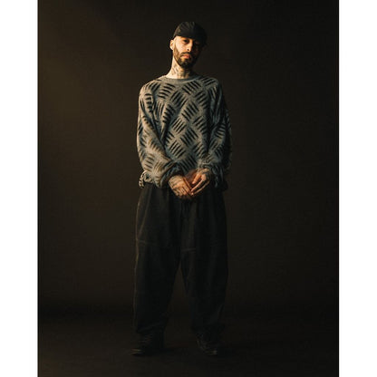 TIGHTBOOTH  CHECKER PLATE MOHAIR SWEATER