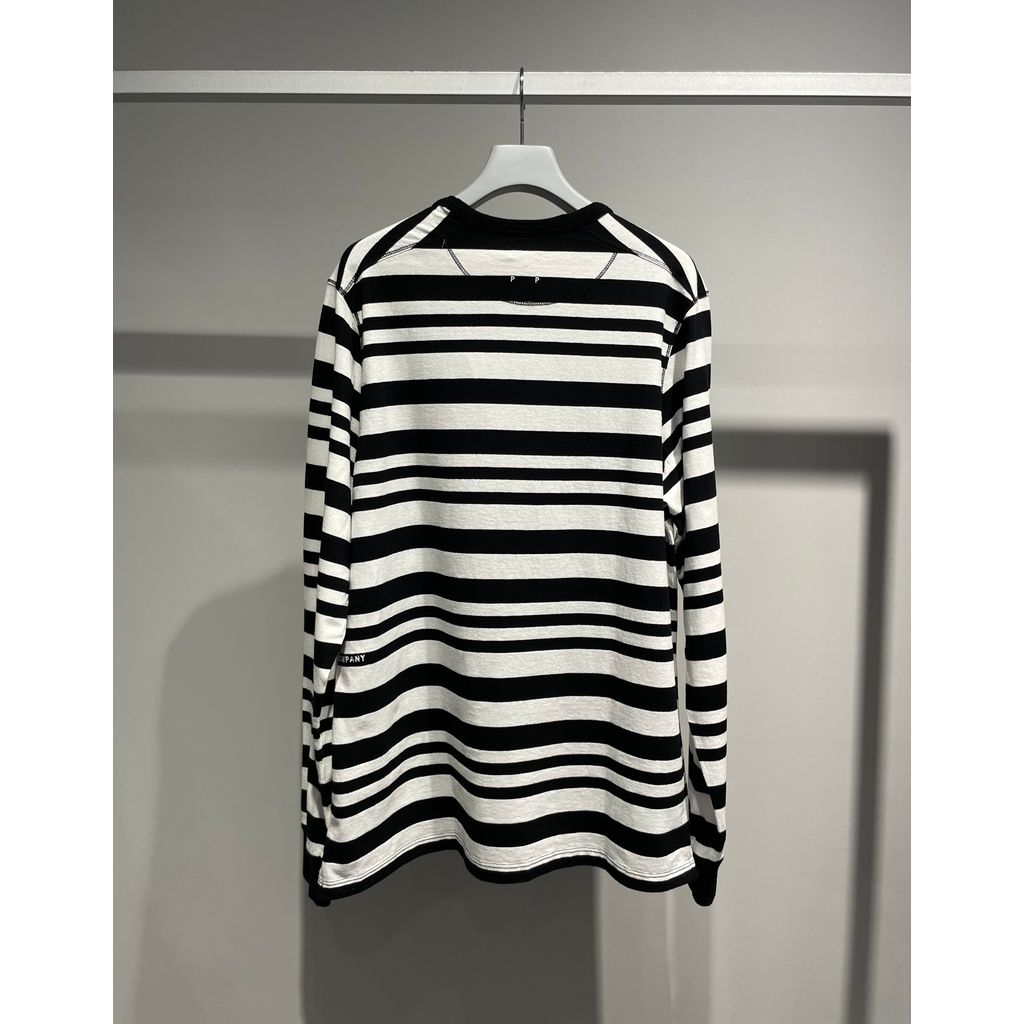 訳あり POP TRADING COMPANY  LONG SLEEVE T-SHIRT BIG P STRIPED