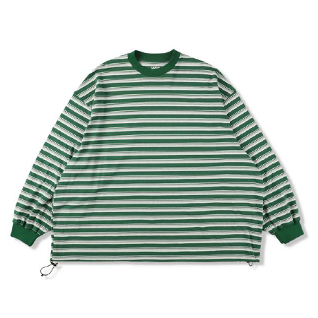 is-ness BALLOON STRIPES LONG SLEEVE T SHIRT