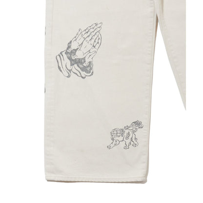 SUGARHILL TATTOO FLASH PRINT MODERN DENIM WIDE CUT