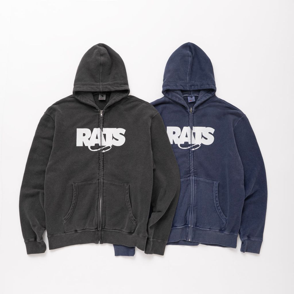 RATS PIGMENT DYED ZIP HOODIE