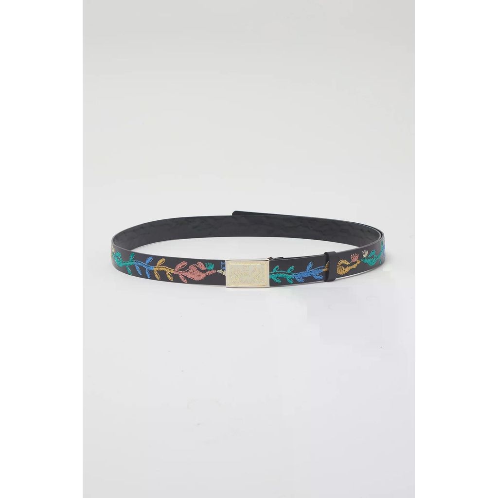 SHINYAKOZUKA PICTURESQUE OJISAN BELT WITH EMBROIDERY – MAROON WEBSTORE