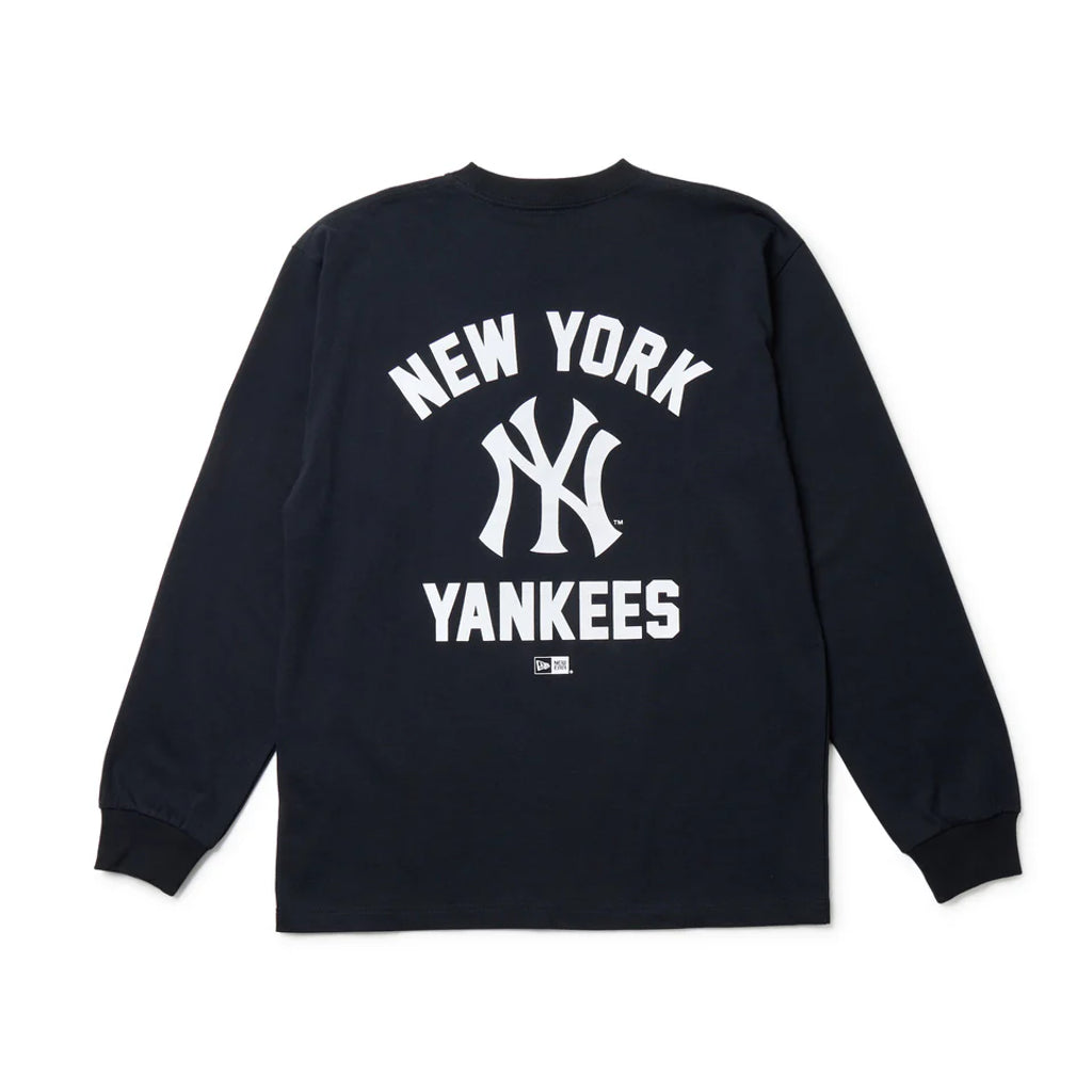 NEW ERA 長袖 コットン Tシャツ ニューヨーク・ヤンキース ネイビー レギュラーフィット