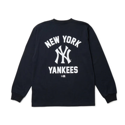 NEW ERA 長袖 コットン Tシャツ ニューヨーク・ヤンキース ネイビー レギュラーフィット