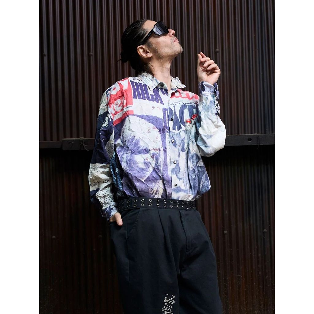 TALKING ABOUT THE ABSTRACTION NEWS PAPER SHIRTS 2627AW-SH-003
