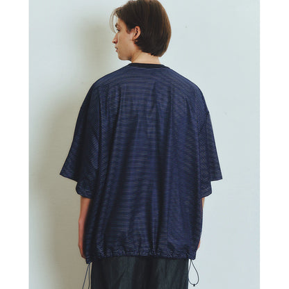 is-ness BALLOON BORDER LAYERED MESH T-SHIRT