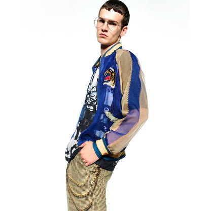 TOLQ  Skeleton Printed Souvenir Jacket
