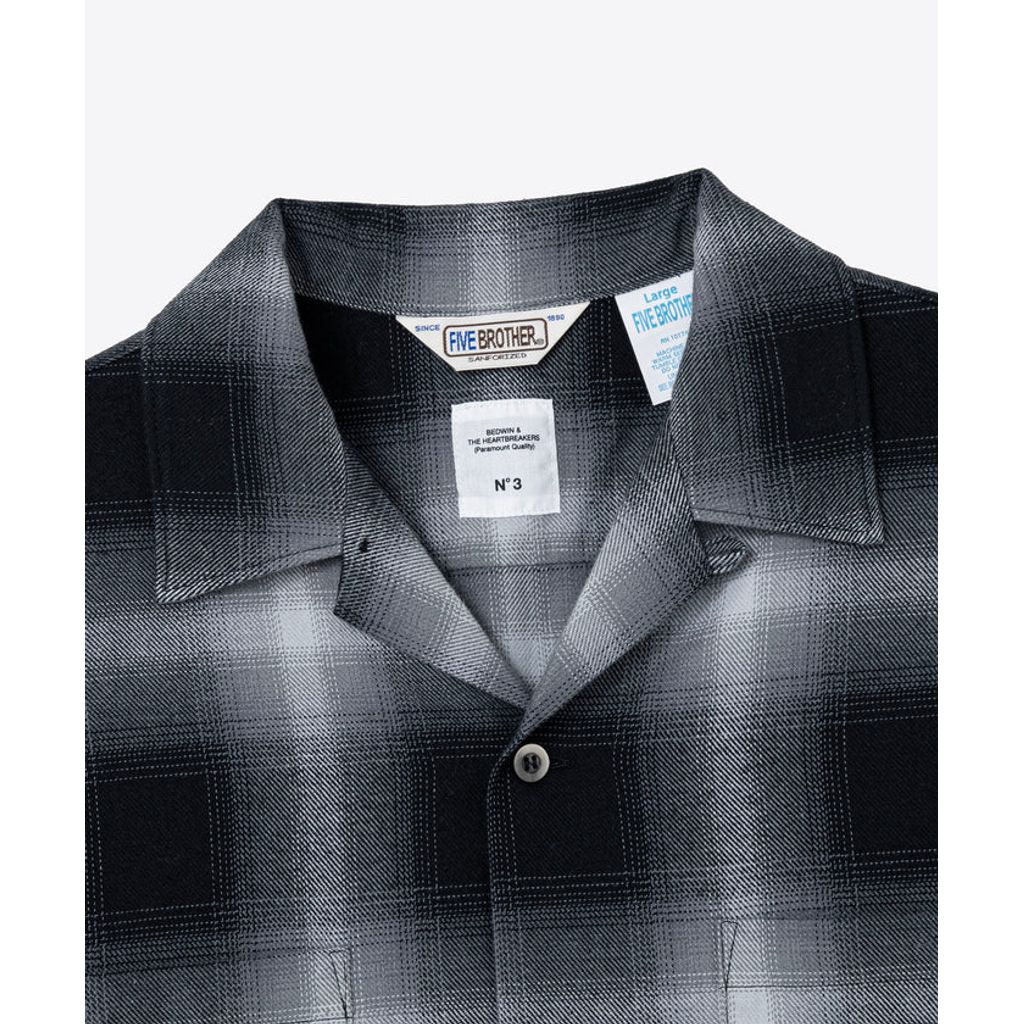 BEDWIN & THE HEARTBREAKERS FIVE BROTHER Ex. L/S CHECK SHIRT "VIN"