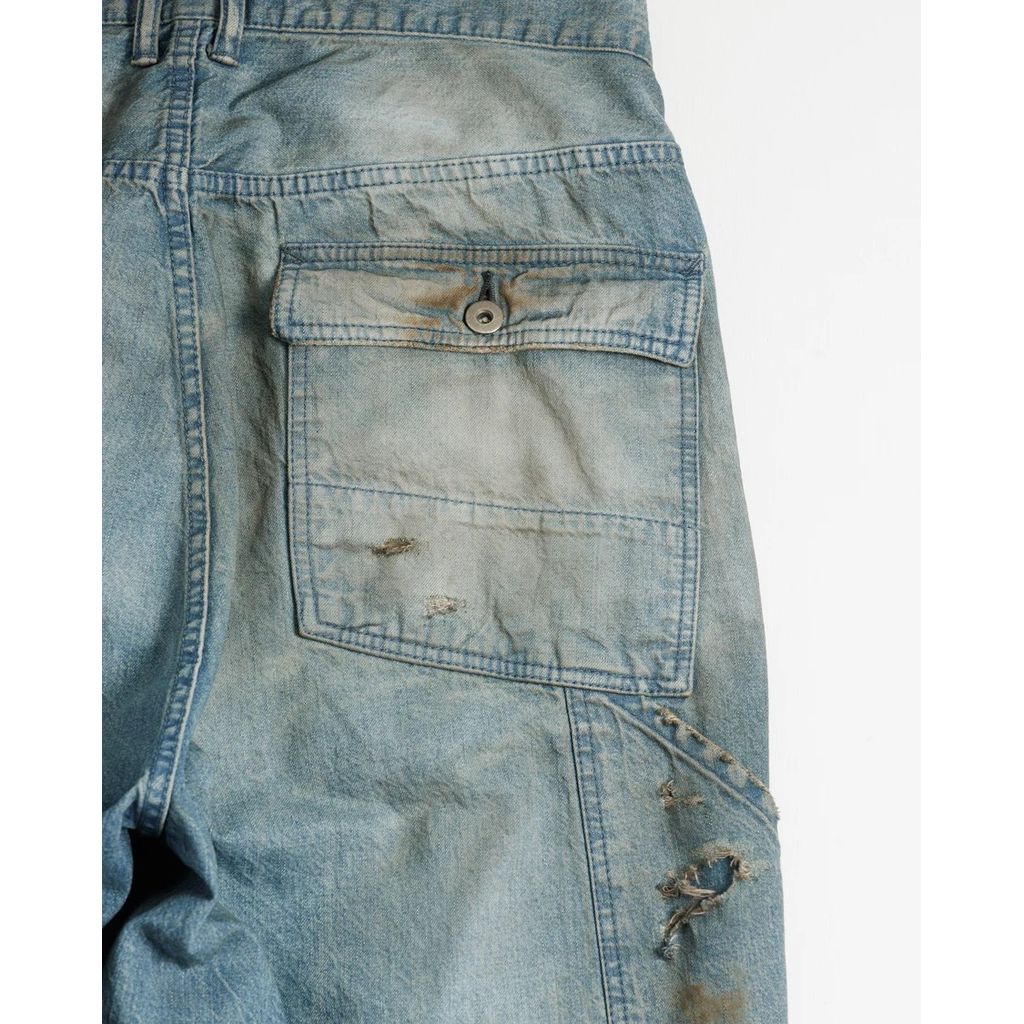 ANACHRONORM REMAKED DOUBLEKNEE DENIM PAINTER PANTS INDIGO (REMAKE)