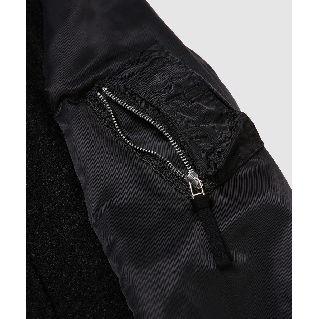 COMME des GARCONS HOMME WOOL 縮絨 × NYLON TWILL COAT（BLACK）