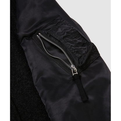 COMME des GARCONS HOMME WOOL 縮絨 × NYLON TWILL COAT（BLACK）