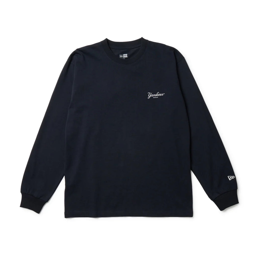 NEW ERA 長袖 コットン Tシャツ ニューヨーク・ヤンキース ネイビー レギュラーフィット