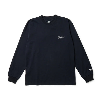 NEW ERA 長袖 コットン Tシャツ ニューヨーク・ヤンキース ネイビー レギュラーフィット