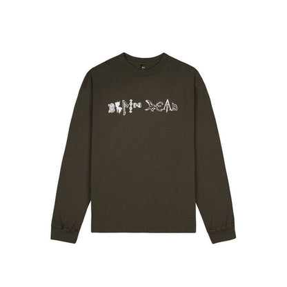 BRAIN DEAD  Earth Wisdom Long Sleeve Shirt - Dark Green