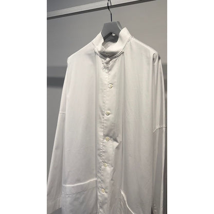 Y's for men 100/2 BROAD SHIRT WITH STAND COLLAR（WHITE）