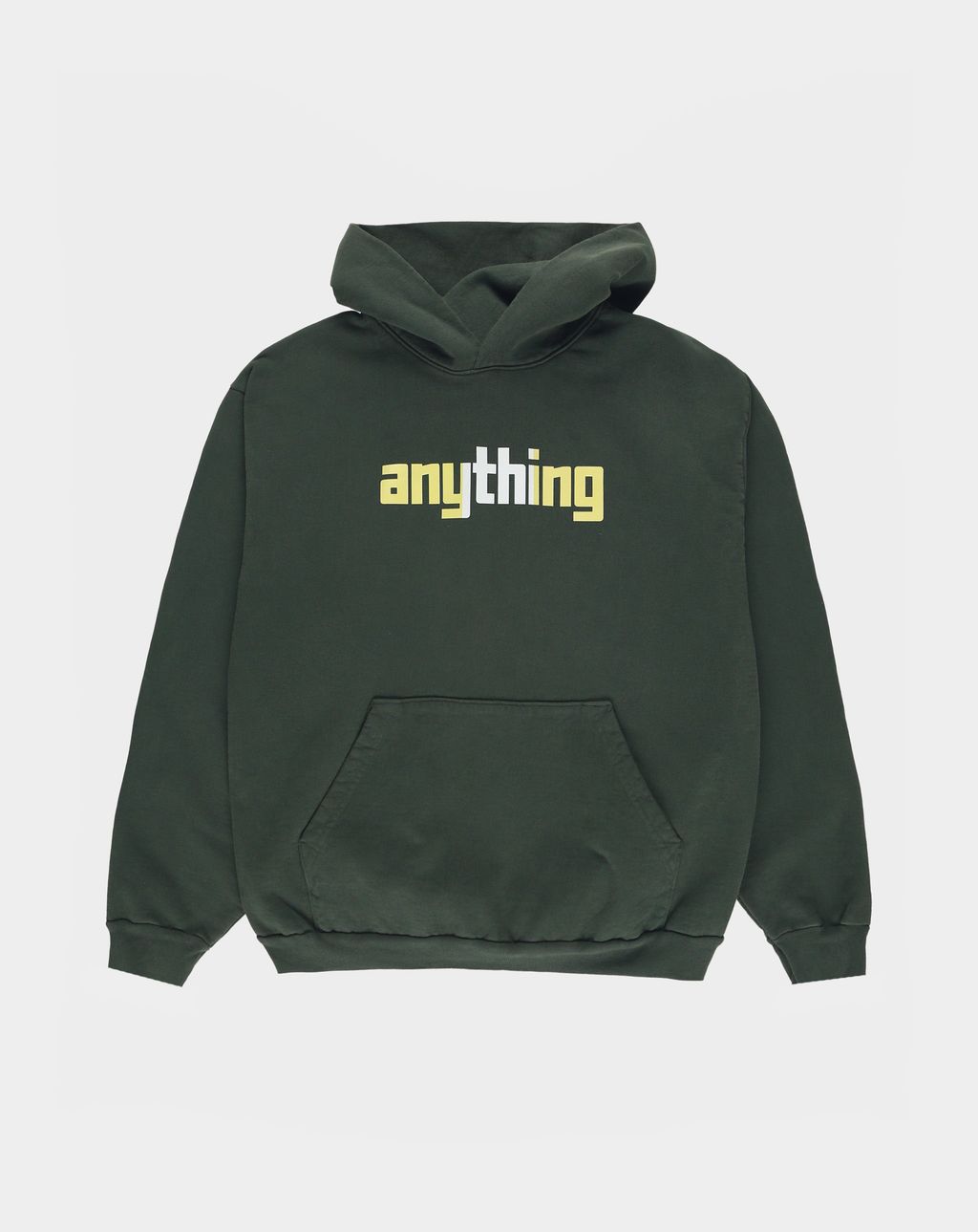 aNYthing Striped Logo Anything Hoodie - Forest Green