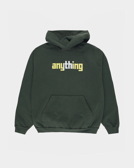 aNYthing Striped Logo Anything Hoodie - Forest Green