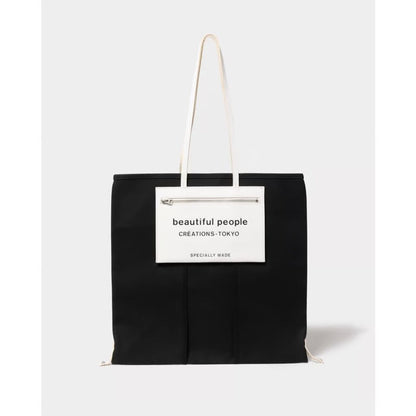 beautiful people lining logo pocket tote bag L