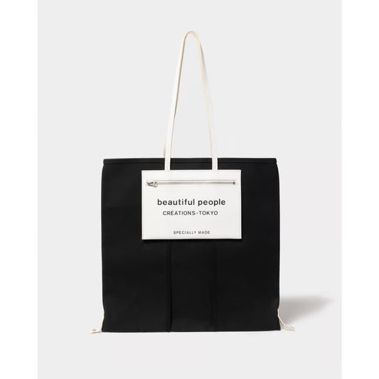 beautiful people lining logo pocket tote bag L