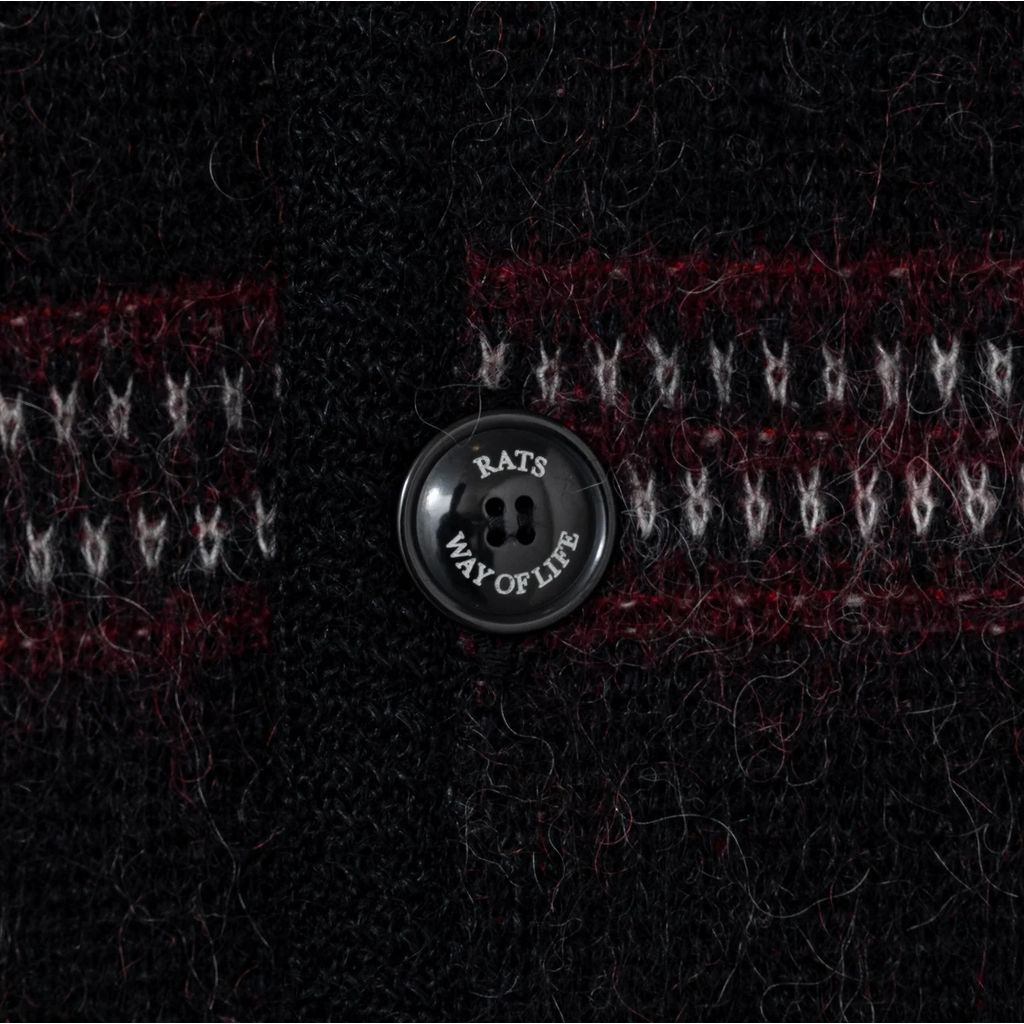 RATS MOHAIR CHECK CARDIGAN