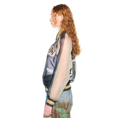TOLQ  Skeleton Printed Souvenir Jacket