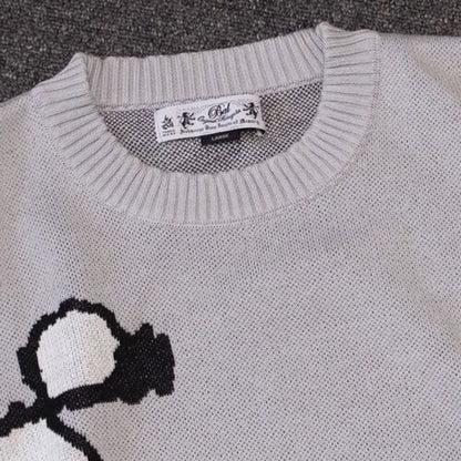 bal JACQUARD COTTON CREWNECK SWEATER